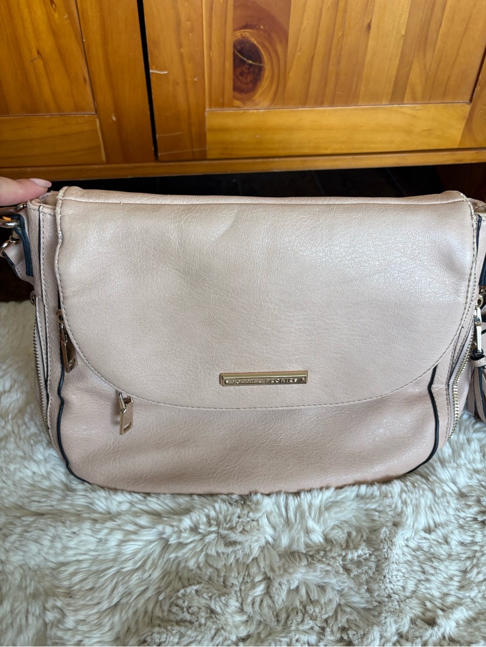 Poppy and peonies downtown bag in blush